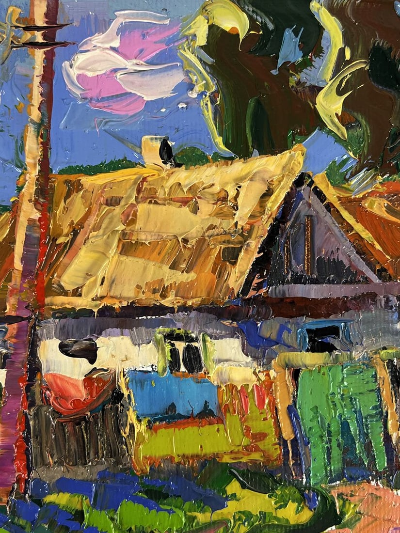 Oil painting A quiet weekend in the village Oksana Ivanyuk - 5