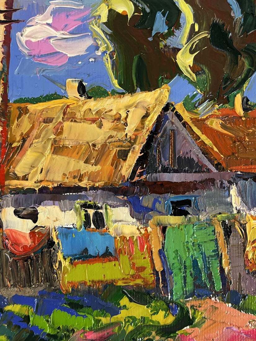 Oil painting A quiet weekend in the village Oksana Ivanyuk - 6