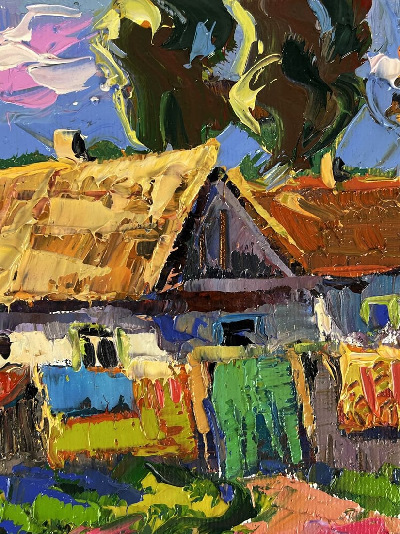 Oil painting A quiet weekend in the village Oksana Ivanyuk - 7