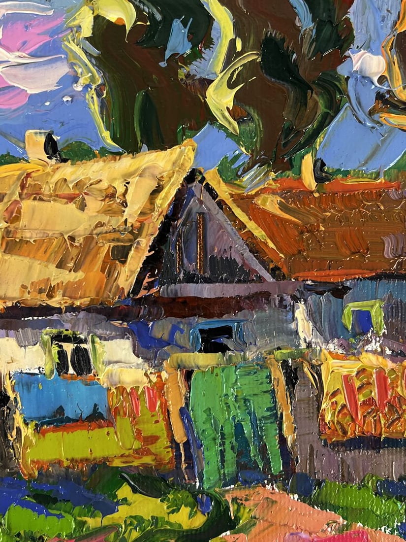 Oil painting A quiet weekend in the village Oksana Ivanyuk - 8