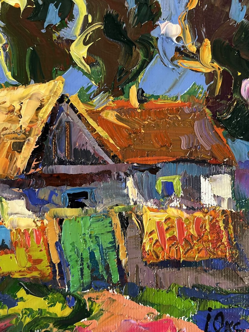 Oil painting A quiet weekend in the village Oksana Ivanyuk - 9
