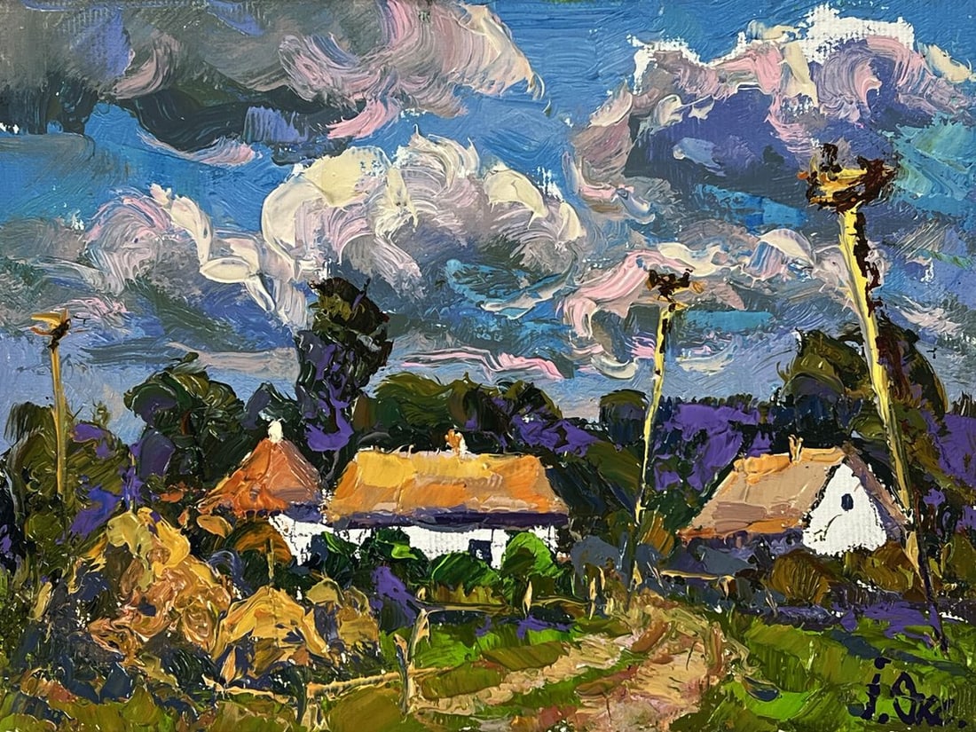 Oil painting Summer village streets Oksana Ivanyuk - 3