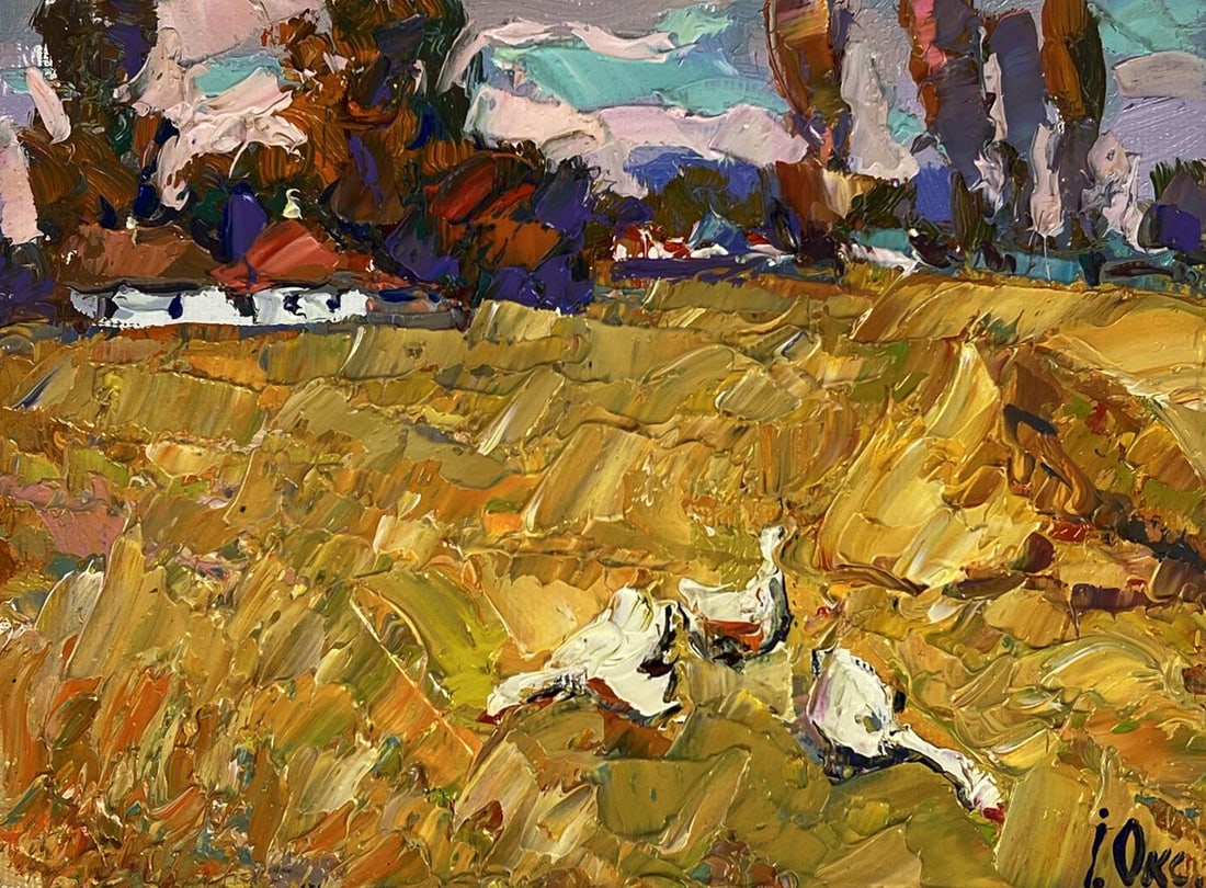 Oil painting Autumn Trail in the Village Oksana Ivanyuk - 3