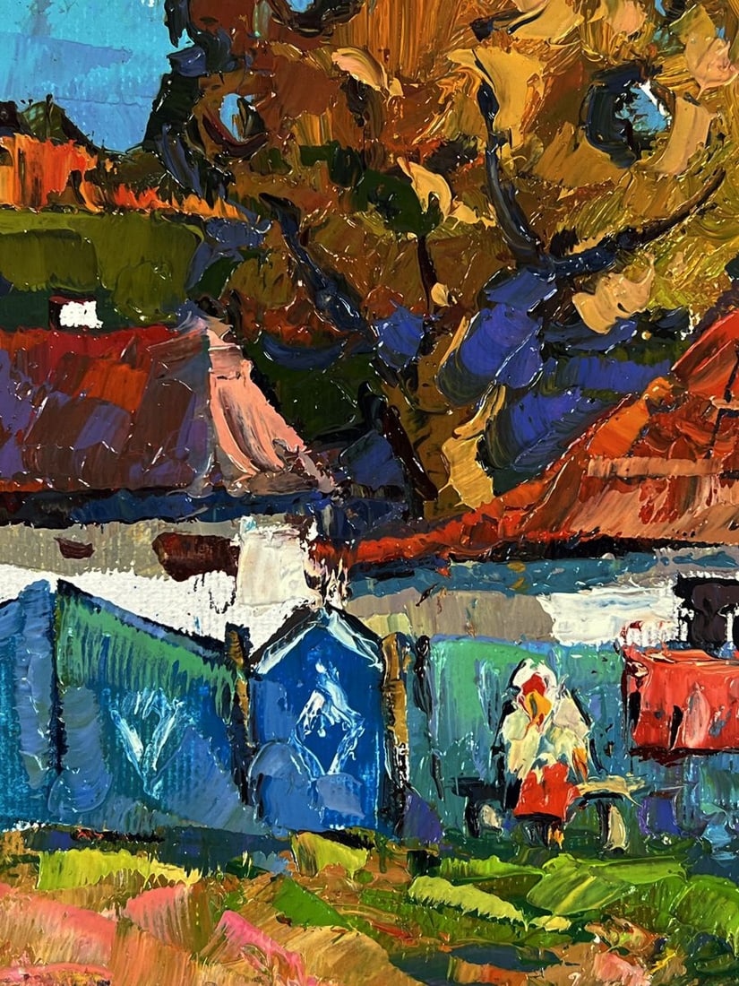 Oil painting Get togethers in the yard Oksana Ivanyuk - 5