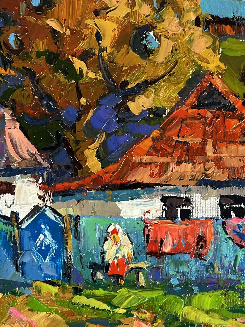 Oil painting Get togethers in the yard Oksana Ivanyuk - 6