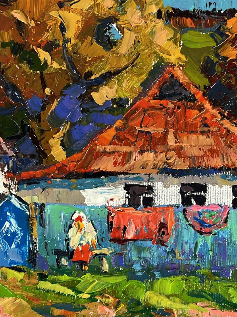 Oil painting Get togethers in the yard Oksana Ivanyuk - 7