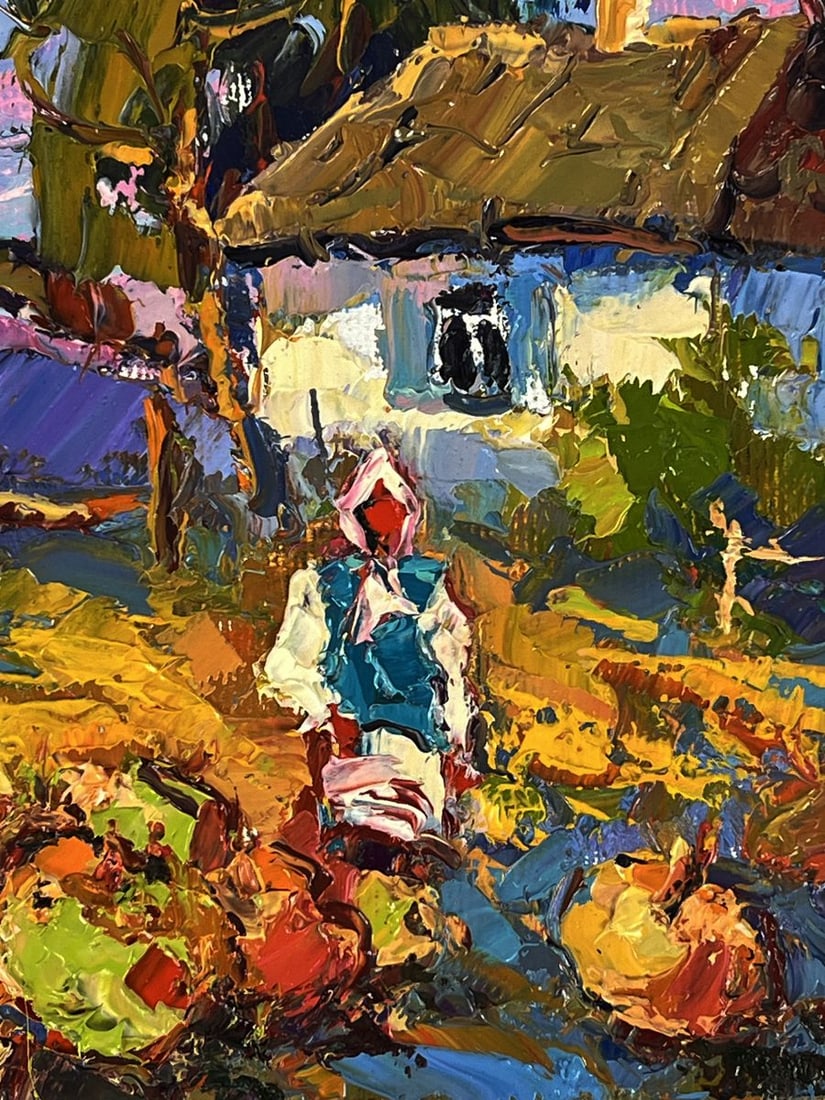 Oil painting Pumpkins in the garden Oksana Ivanyuk - 10