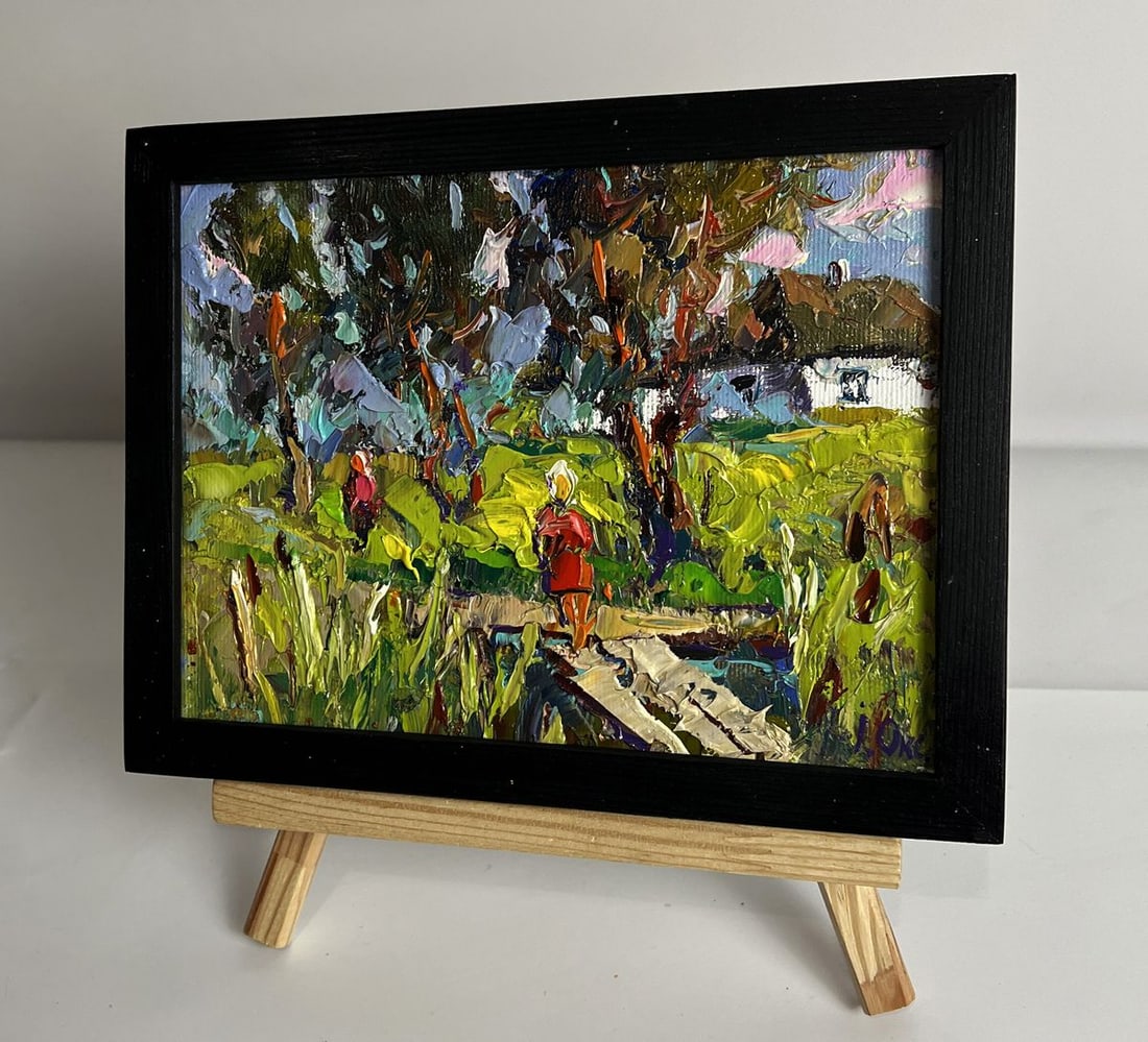 Oil painting Walking along a wooden path Oksana Ivanyuk - 2