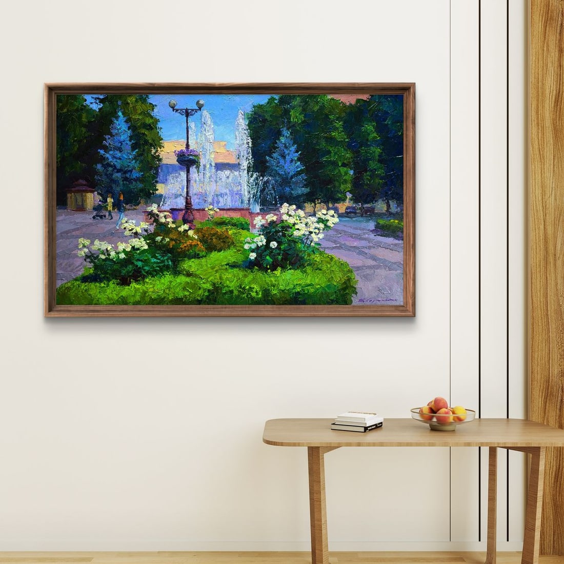 Oil painting City square with fountains Boris Serdyuk - 3