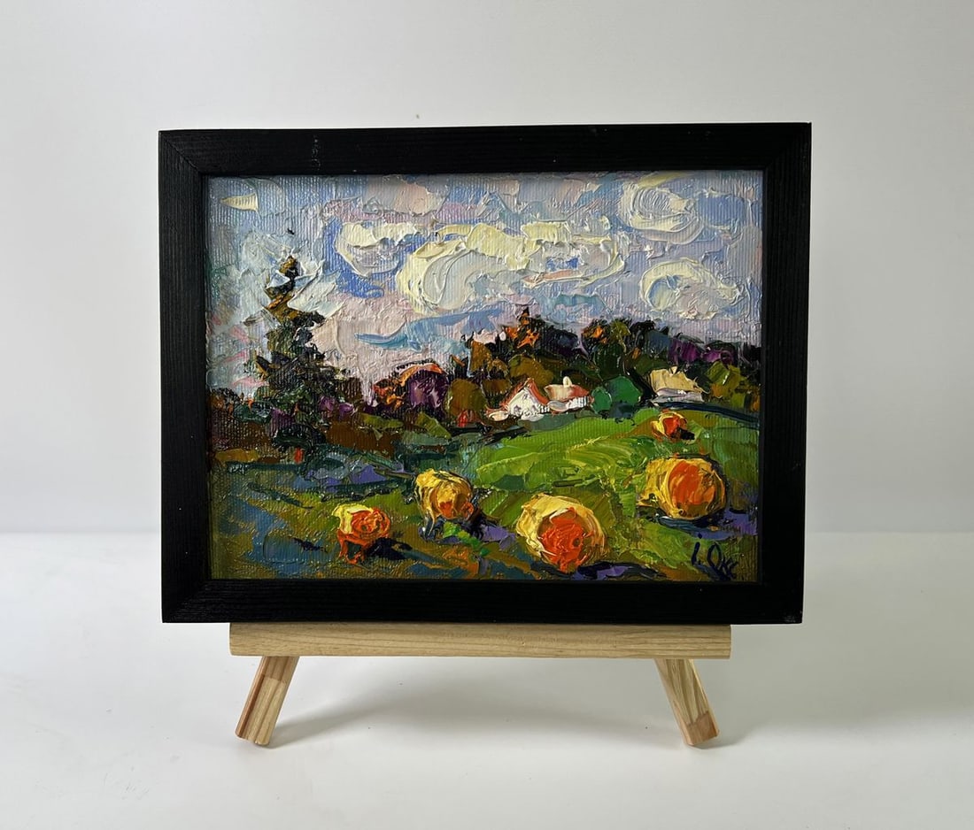Oil painting Fresh hay of the village Oksana Ivanyuk (1 of 8)