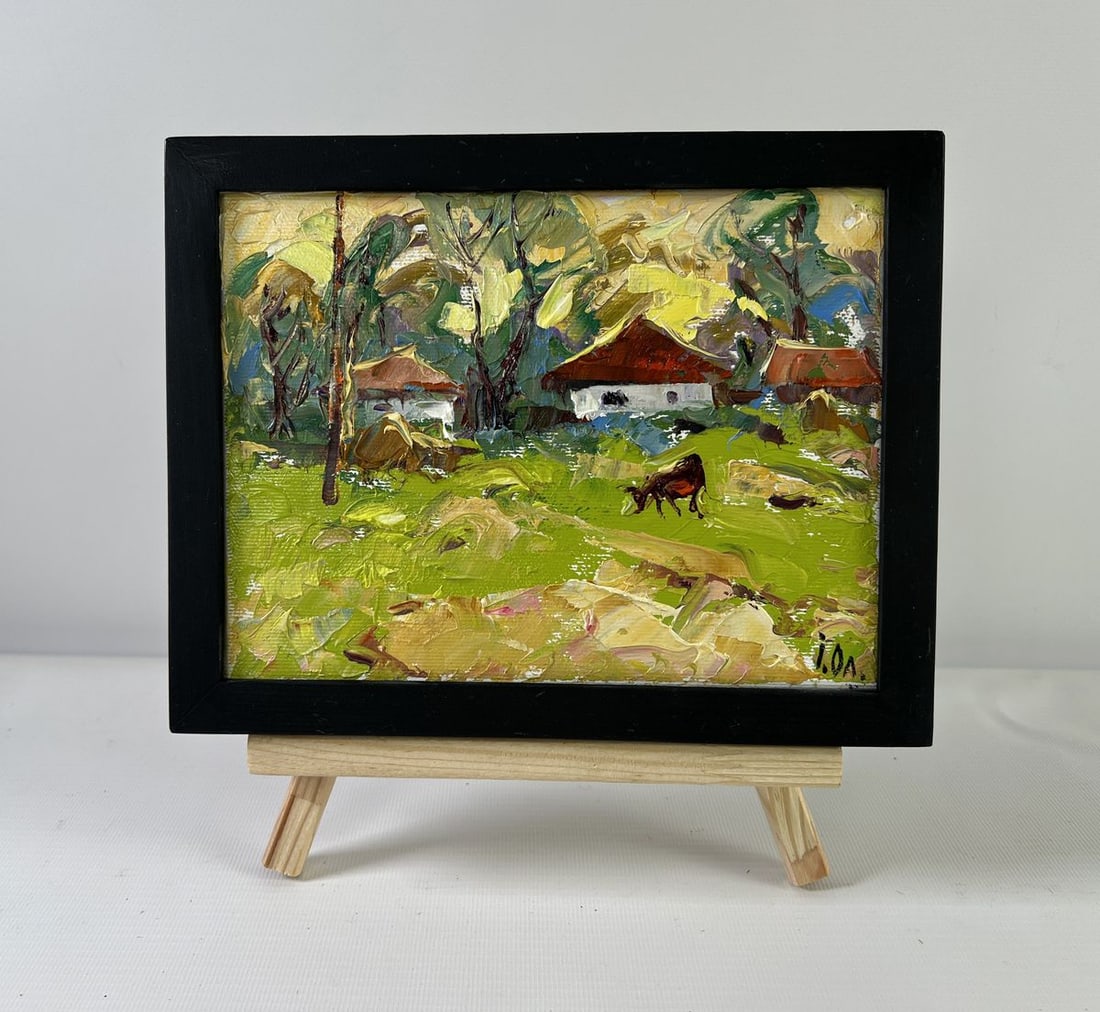 Oil painting Whispers of the morning Alex Kalenyuk: Title: Oil painting Whispers of the morning Alex Kalenyuk Description: NoAAA5273 The oil painting on Canvas titled "Whispers of the Morning" gently immerses the viewer into the calm serenity of a coun