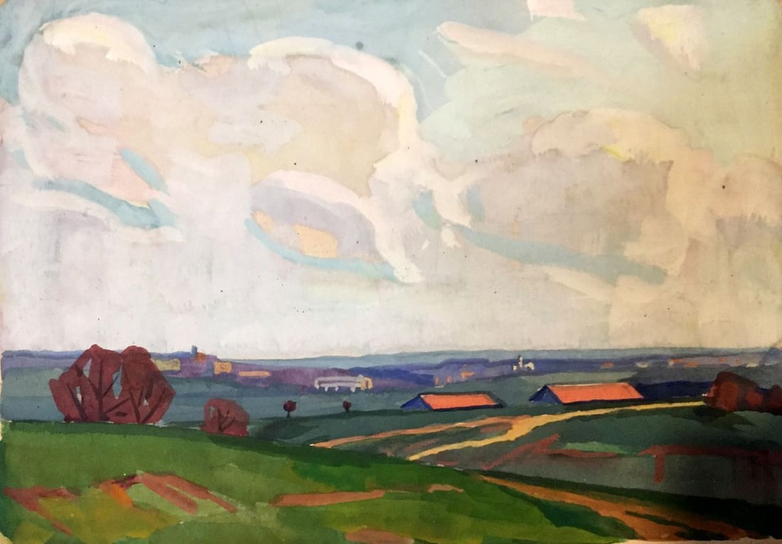 Oil painting Fields Khrustalenko Nikolay Aleksandrovich: Title: Oil painting Fields Khrustalenko Nikolay Aleksandrovich Description: NoGS 64 *** ABOUT THIS PAINTING *** * TITLE: "Fields" * ARTISTS: Khrustalenko Nikolay Aleksandrovich * SIZE: 31x42cm/ 12,20x