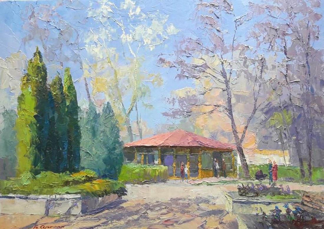 oil painting Spring in the park Serdyuk Boris Petrovich: Title: oil painting Spring in the park Serdyuk Boris Petrovich Description: NoSERB 748 *** ABOUT THIS PAINTING *** * TITLE: "Spring in the park" * ARTISTS: Serdyuk Boris Petrovich * SIZE: 50?70cm/19.6