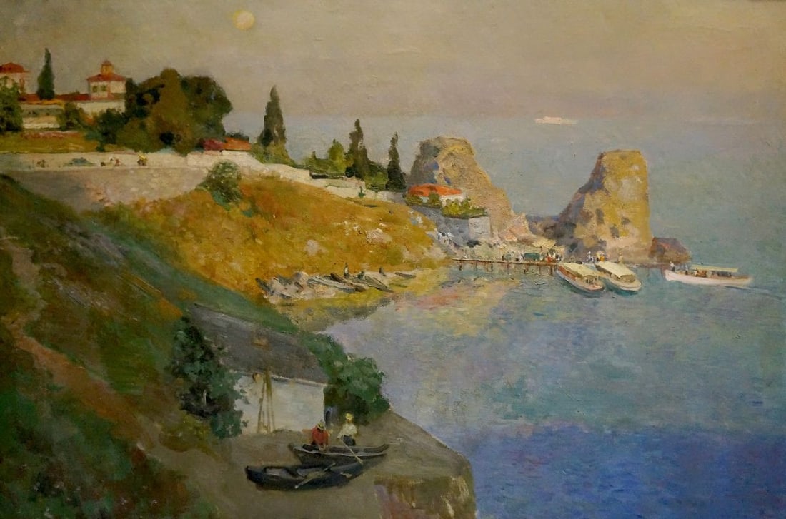 Oil painting City by the sea Shelyuto N. A. (1 of 8)