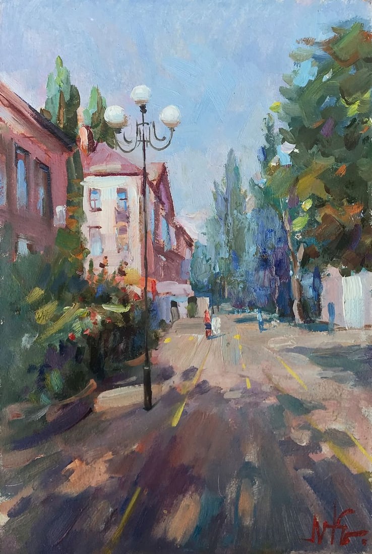 Oil painting Pokrov street central Kuzeminsky Nikolay Borisovich: Title: Oil painting Pokrov street central Kuzeminsky Nikolay Borisovich Description: NoAAA2059 Welcome to Pokrov street central, the heart of our small town. This is the perfect place to take a walk
