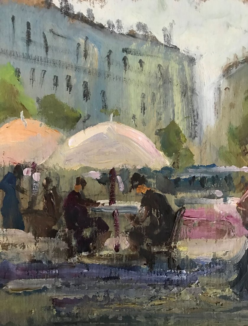 Tempera painting European city Unknown artist - 4