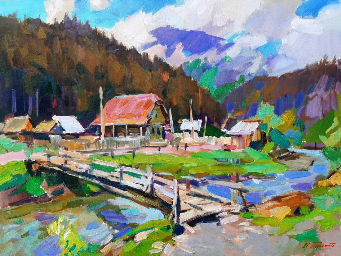 Oli painting In the Carpathians Tepeta Miacheslav: Title: Oli painting In the Carpathians Tepeta Miacheslav Description: NoTep 96 *** ABOUT THIS PAINTING *** * TITLE: "In the Carpathians" * ARTISTS: Tepeta Miacheslav * SIZE: 60?80 cm/'23.62x31.49 inch