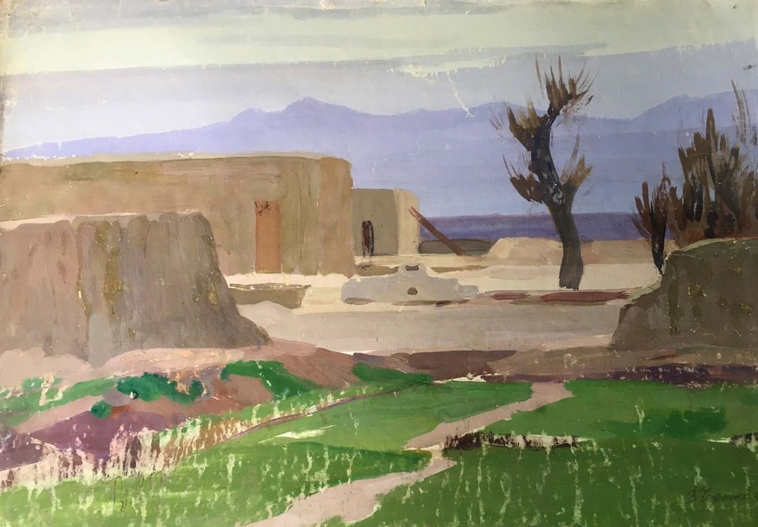 Gouache painting In desert Chernikov Vladimir Mikhailovich: Title: Gouache painting In desert Chernikov Vladimir Mikhailovich Description: No918 *** ABOUT THIS PAINTING *** * TITLE: "In desert" * ARTISTS: Chernikov Vladimir Mikhailovich * SIZE: 44x62 cm/'17.32