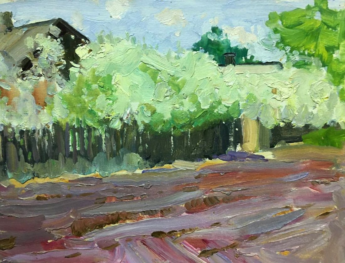 Oil painting Street in flowers Bloshenko Anatoly Mikhailovich: Title: Oil painting Street in flowers Bloshenko Anatoly Mikhailovich Description: No1060 *** ABOUT THIS PAINTING *** * TITLE: "Street in flowers" * ARTISTS: Bloshenko Anatoly Mikhailovich * SIZE: 34x4