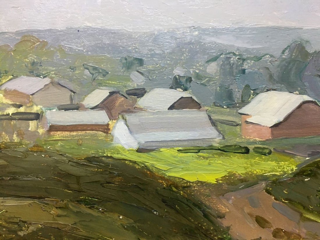 Oil painting Rural landscape Bloshenko Anatoly Mikhailovich: Title: Oil painting Rural landscape Bloshenko Anatoly Mikhailovich Description: No1078 *** ABOUT THIS PAINTING *** * TITLE: "Rural landscape" * ARTISTS: Bloshenko Anatoly Mikhailovich * SIZE: 40x50 cm