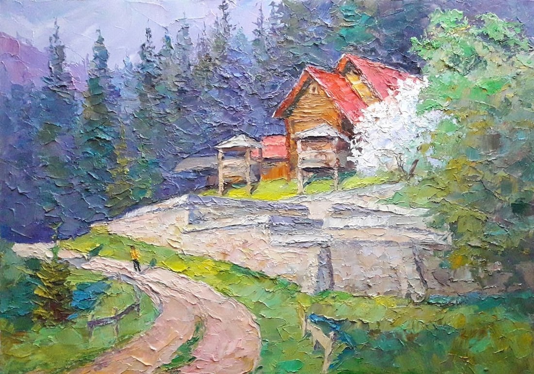 Oil painting Spring in the Carpathians Serdyuk Boris Petrovich: Title: Oil painting Spring in the Carpathians Serdyuk Boris Petrovich Description: NoSERB 319 * TITLE: "Spring in the Carpathians" * ARTISTS: Serdyuk Boris Petrovich * SIZE: 50x70 cm/'19.68x27.55 inch