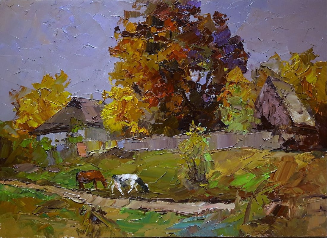 Oil painting Rural landscape Serdyuk Boris Petrovich: Title: Oil painting Rural landscape Serdyuk Boris Petrovich Description: NoSERB 421 *** ABOUT THIS PAINTING *** * TITLE: "Rural landscape" * ARTISTS: Serdyuk Boris Petrovich * SIZE: 50x70 cm/'19.68x27