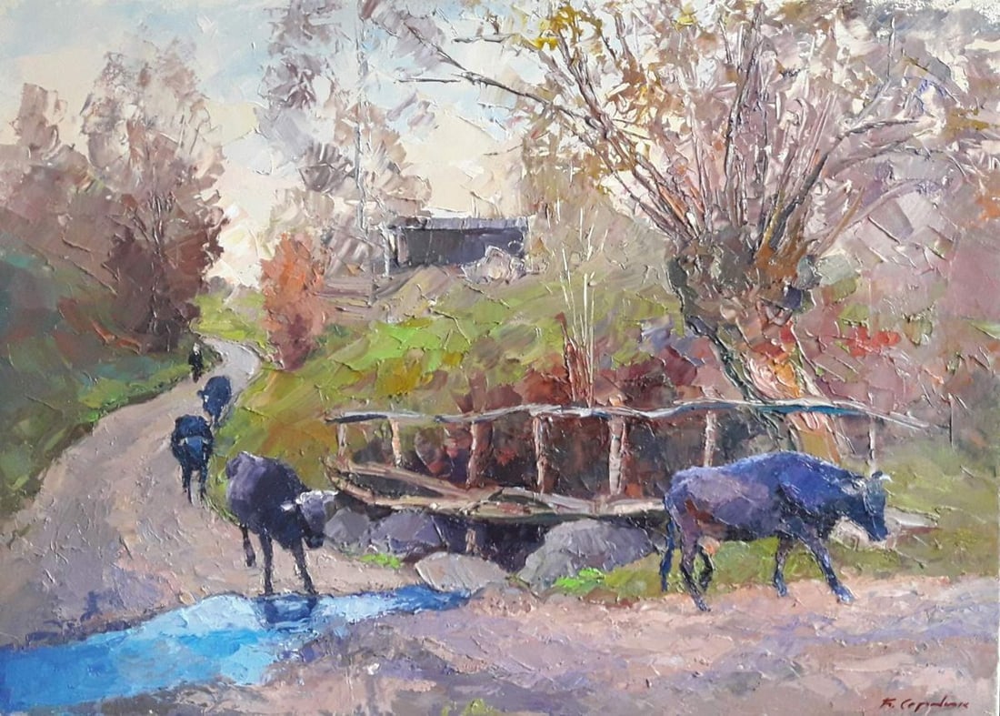 Oil painting Return Serdyuk Boris Petrovich: Title: Oil painting Return Serdyuk Boris Petrovich Description: NoSERB 508 *** ABOUT THIS PAINTING *** * TITLE: "Return" * ARTISTS: Serdyuk Boris Petrovich * SIZE: 50x70 cm/'19.68x27.55 inches' * MEDI