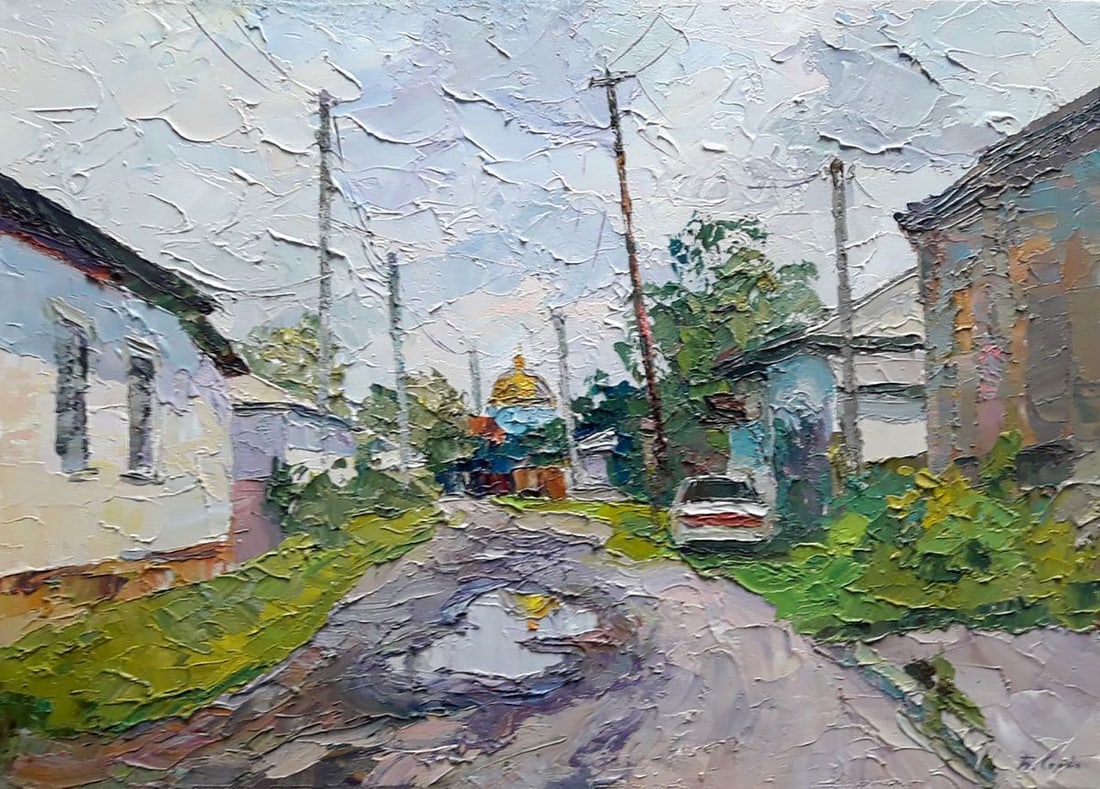Oil painting After the rain Serdyuk Boris Petrovich: Title: Oil painting After the rain Serdyuk Boris Petrovich Description: NoSERB 850 *** ABOUT THIS PAINTING *** * TITLE: "After the rain" * ARTISTS: Serdyuk Boris Petrovich * SIZE: 50x70 cm/'19.68x27.5