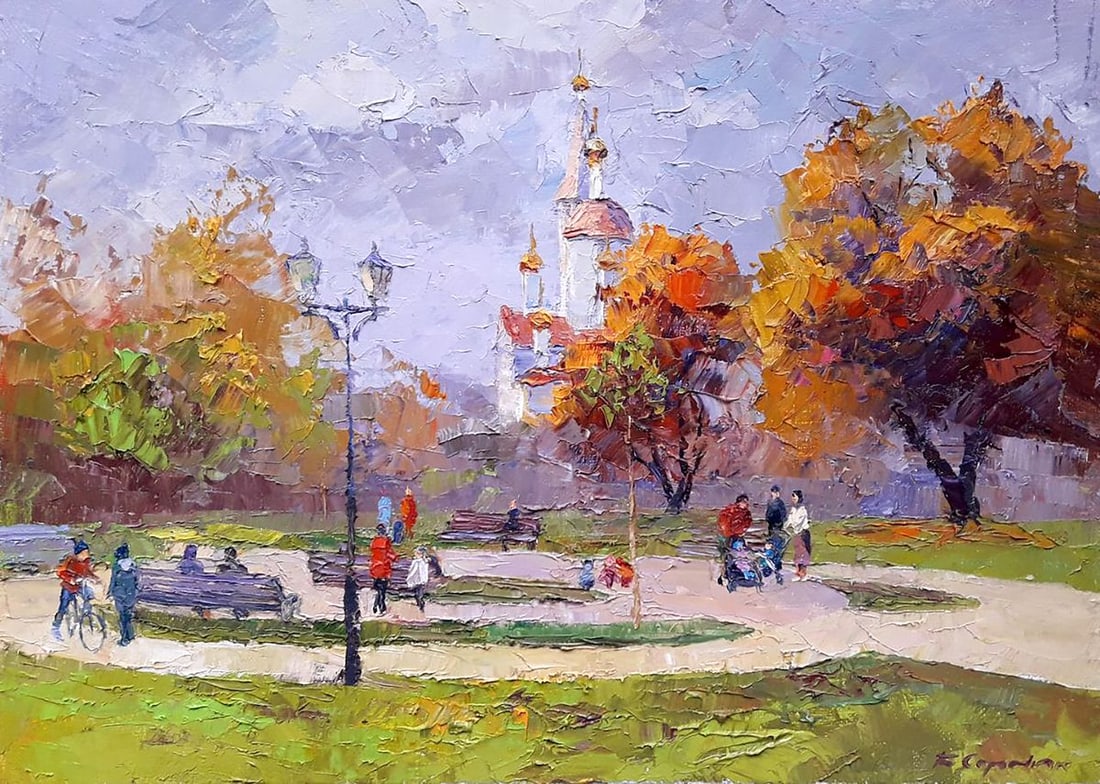 Oil painting Recreation park Serdyuk Boris Petrovich: Title: Oil painting Recreation park Serdyuk Boris Petrovich Description: NoSERB 857 *** ABOUT THIS PAINTING *** * TITLE: "Recreation park" * ARTISTS: Serdyuk Boris Petrovich * SIZE: 50x70