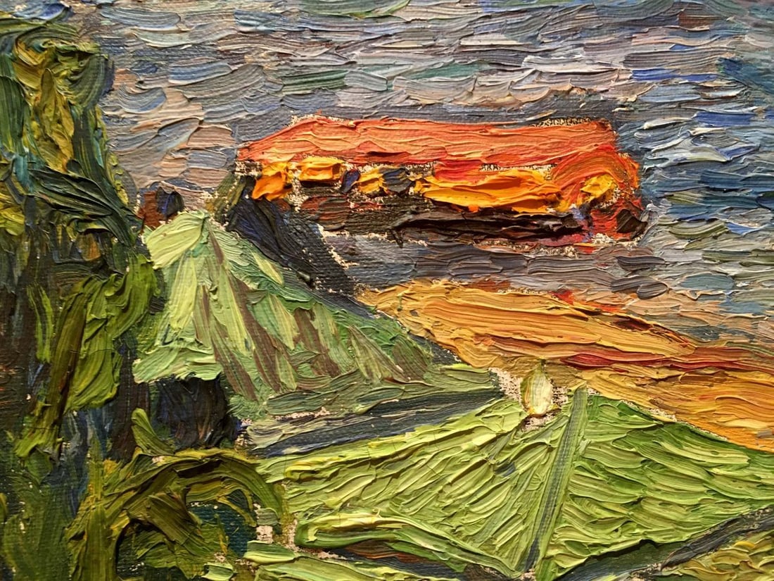 Oil painting City landscape Burlyuk D. D. - 15