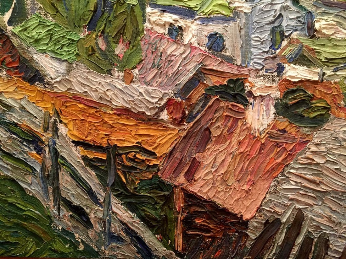 Oil painting City landscape Burlyuk D. D. - 3