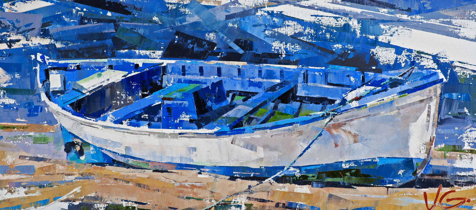 Oil painting Expectation Volodymyr Gluhomanyuk: Title: Oil painting Expectation Volodymyr Gluhomanyuk Description: 12GLUX Painter: Volodymyr Gluhomanyuk Size: 40x90 cm/15.74x35.43 inches Components: oil, canvas Original painting CONDITION: excellen