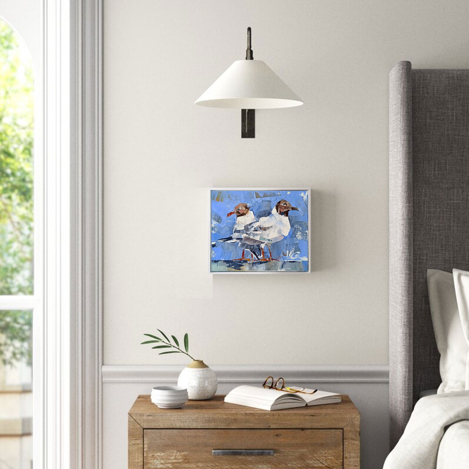 Oil painting Friendly bird walk Volodymyr Gluhomanyuk - 2