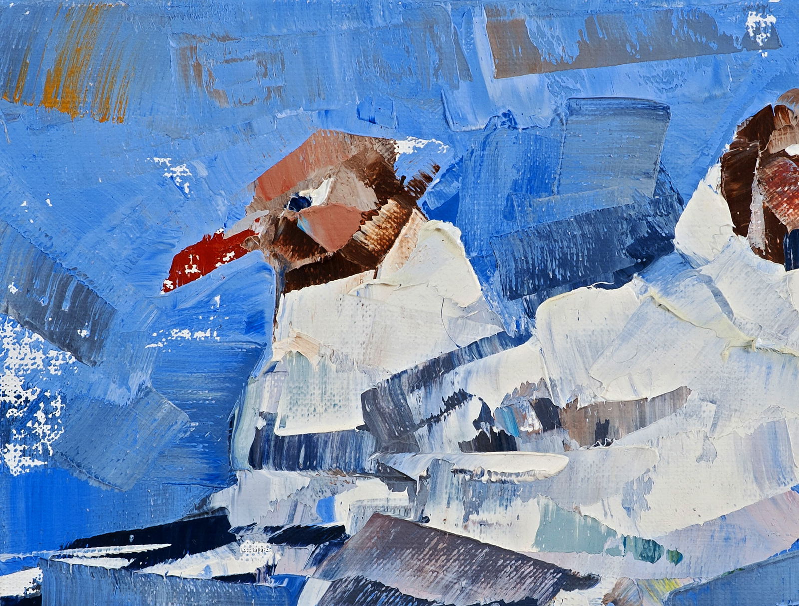 Oil painting Friendly bird walk Volodymyr Gluhomanyuk - 4