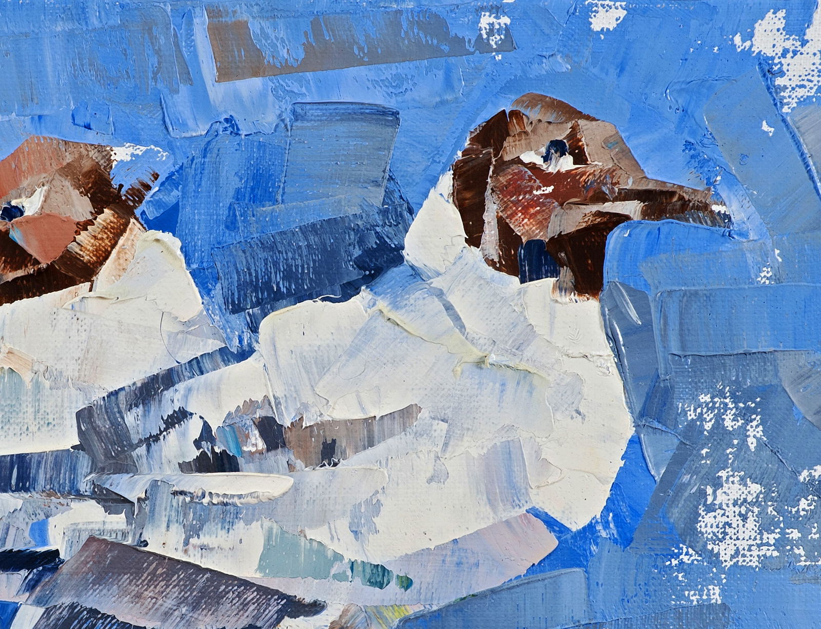 Oil painting Friendly bird walk Volodymyr Gluhomanyuk - 5