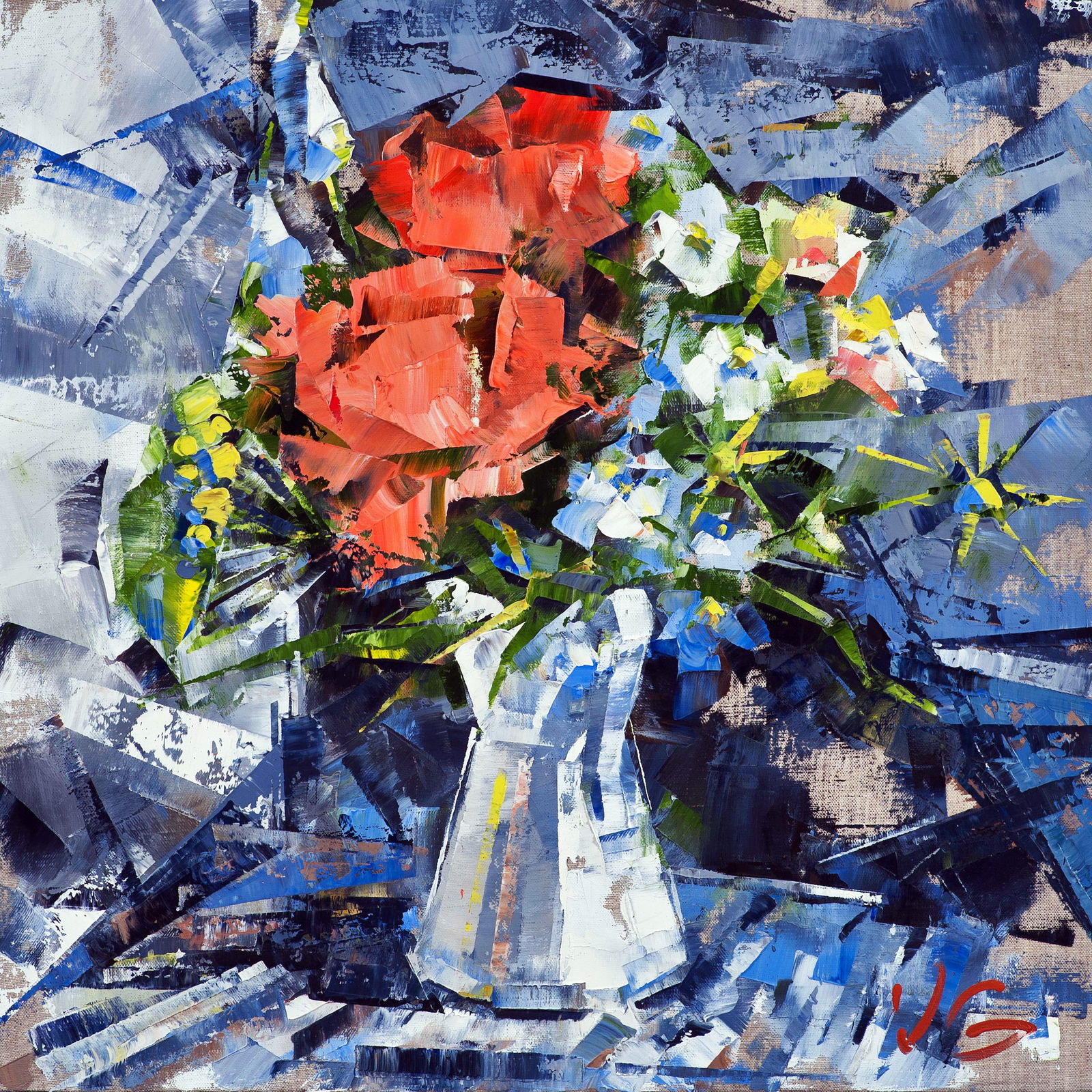 Oil painting Kaleidoscope of bloom Volodymyr Gluhomanyuk: Title: Oil painting Kaleidoscope of bloom Volodymyr Gluhomanyuk Description: 18GLUX Painter: Volodymyr Gluhomanyuk Size: 60x60 cm/23.62x23.62 inches Components: oil, canvas Original painting CONDITION