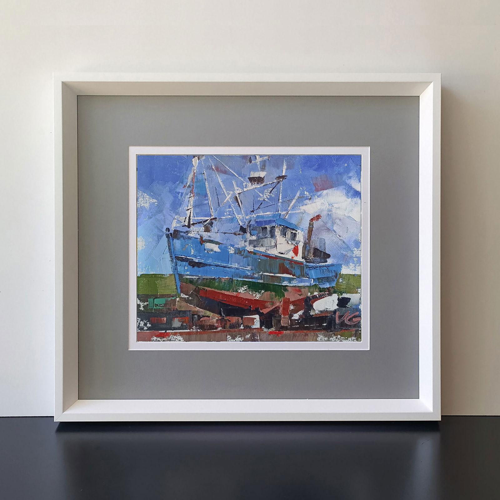 Oil painting A ship at sea Volodymyr Gluhomanyuk - 2