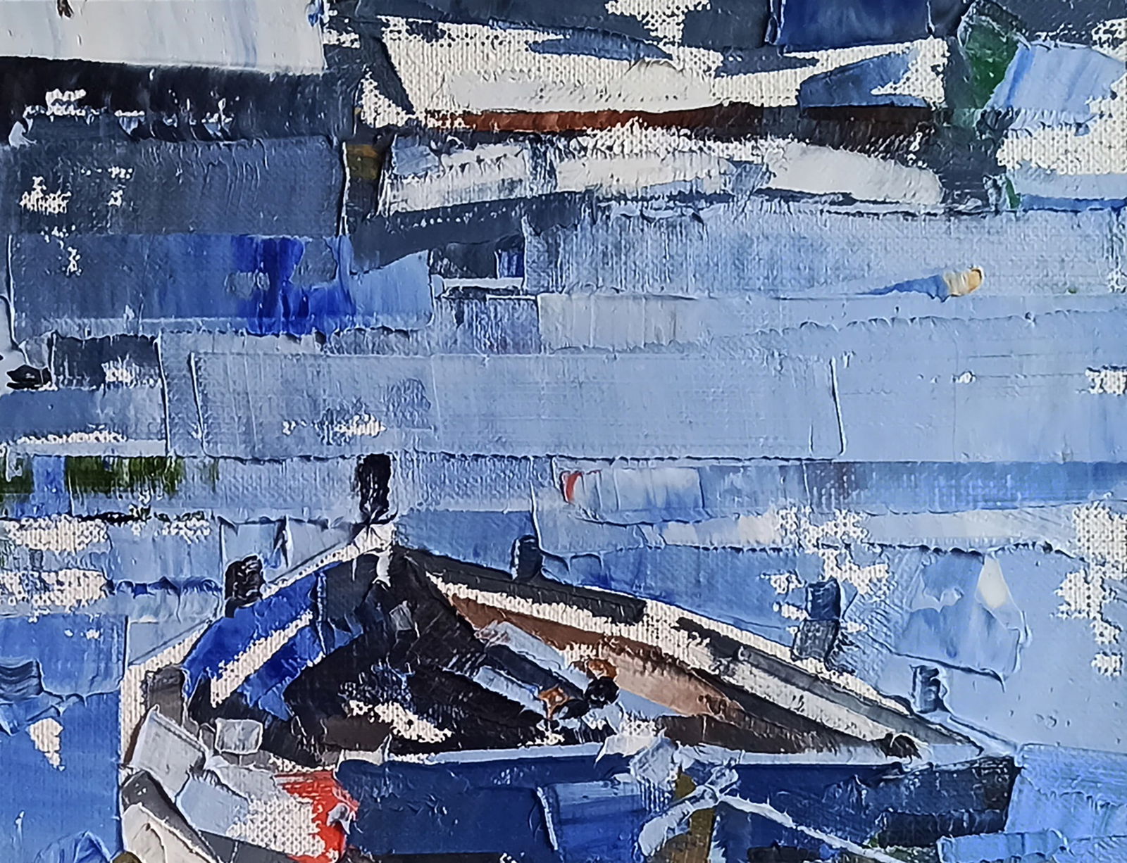 Oil painting Moored boat Volodymyr Gluhomanyuk - 5