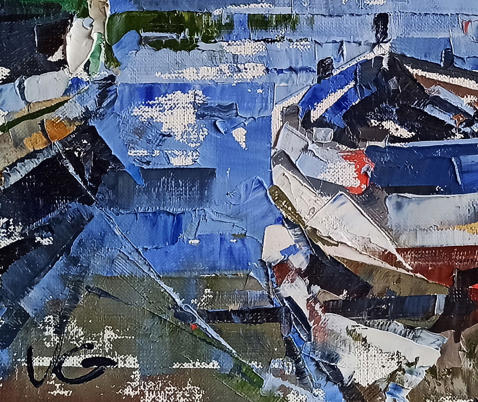 Oil painting Moored boat Volodymyr Gluhomanyuk - 6