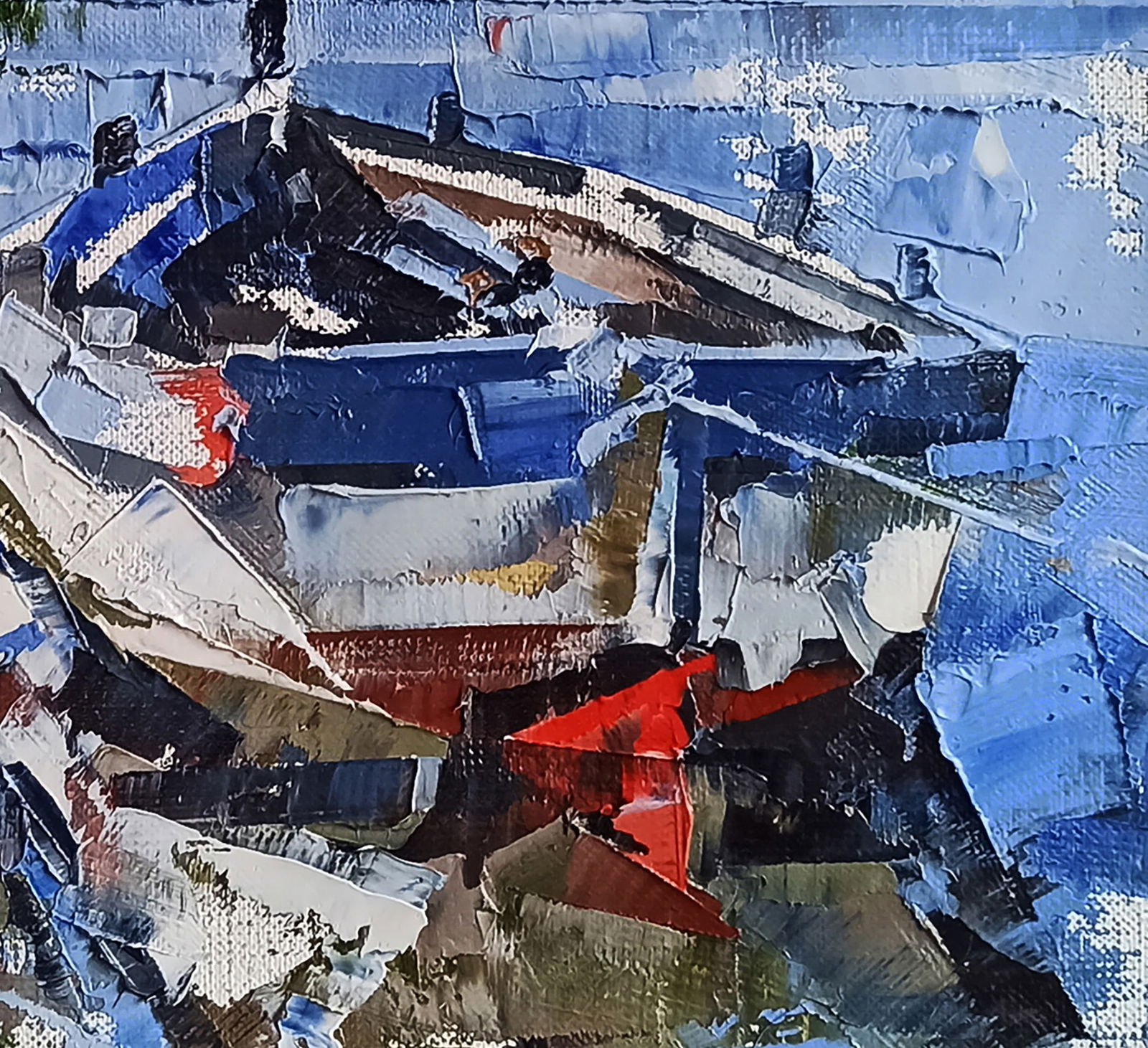 Oil painting Moored boat Volodymyr Gluhomanyuk - 7