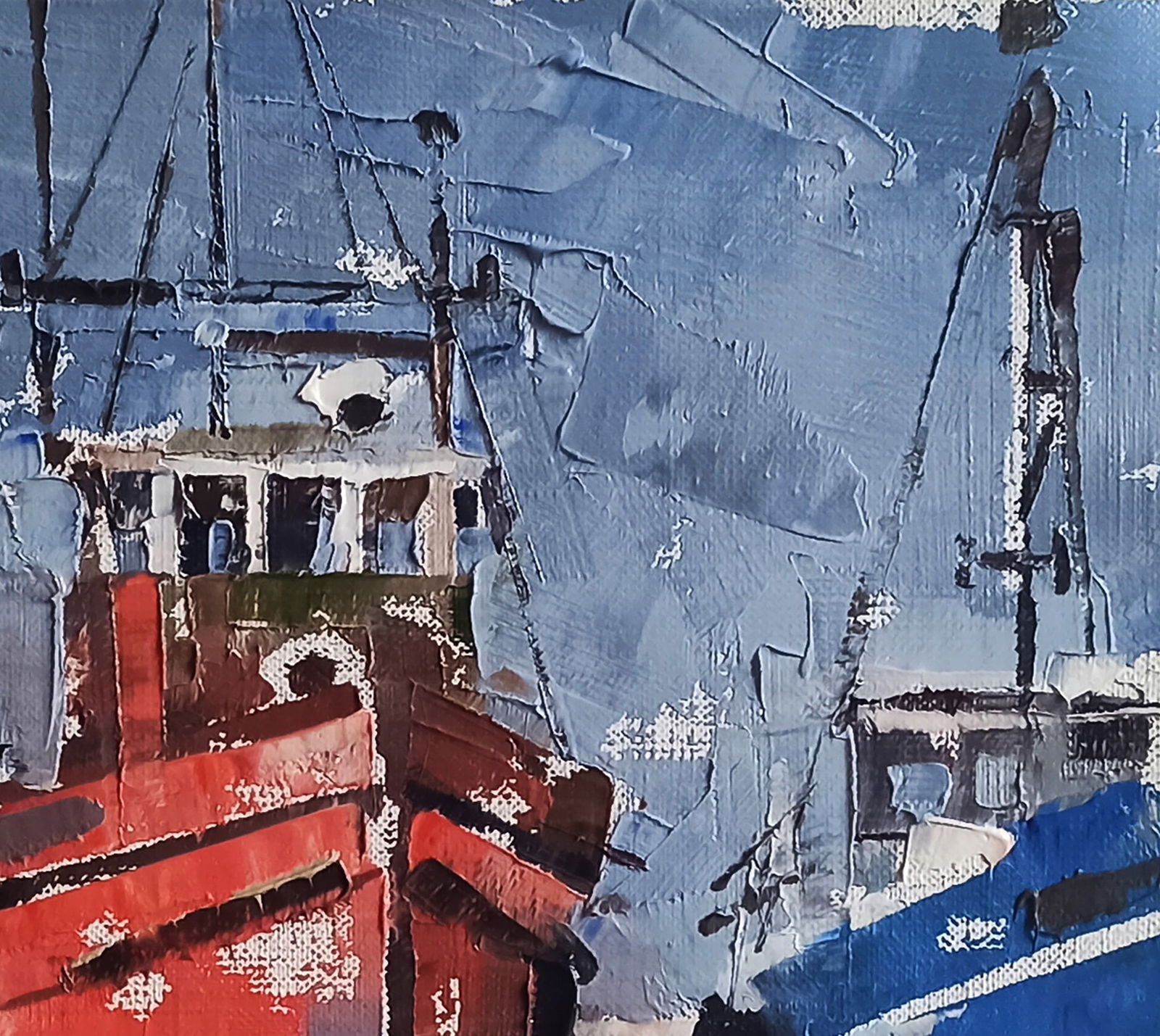 Oil painting Ships in the port Volodymyr Gluhomanyuk - 5