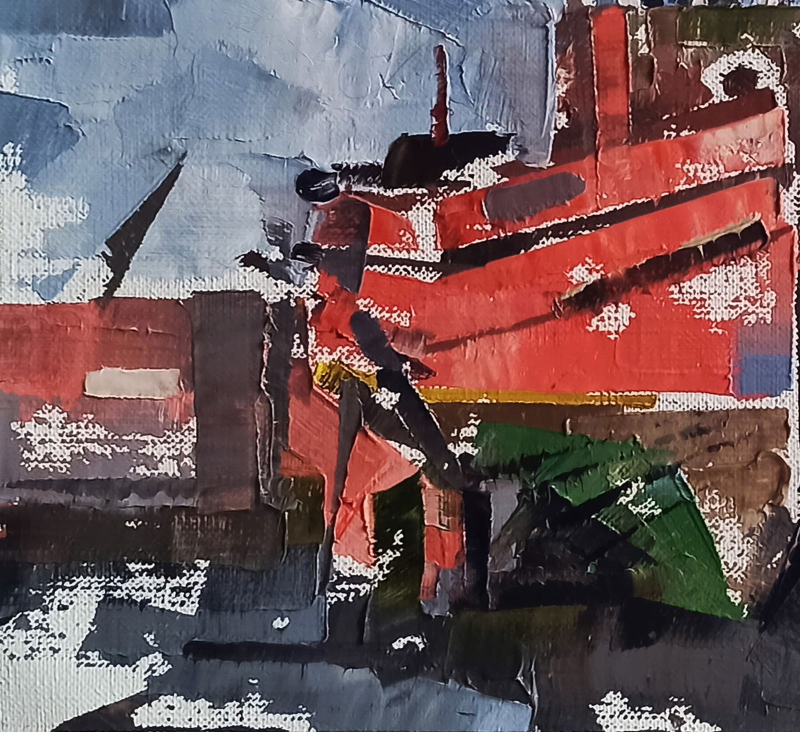 Oil painting Ships in the port Volodymyr Gluhomanyuk - 6