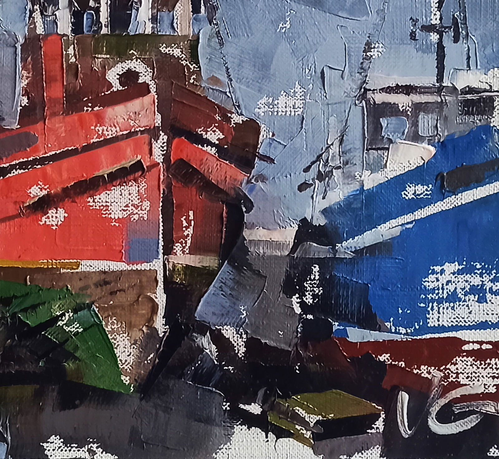 Oil painting Ships in the port Volodymyr Gluhomanyuk - 7