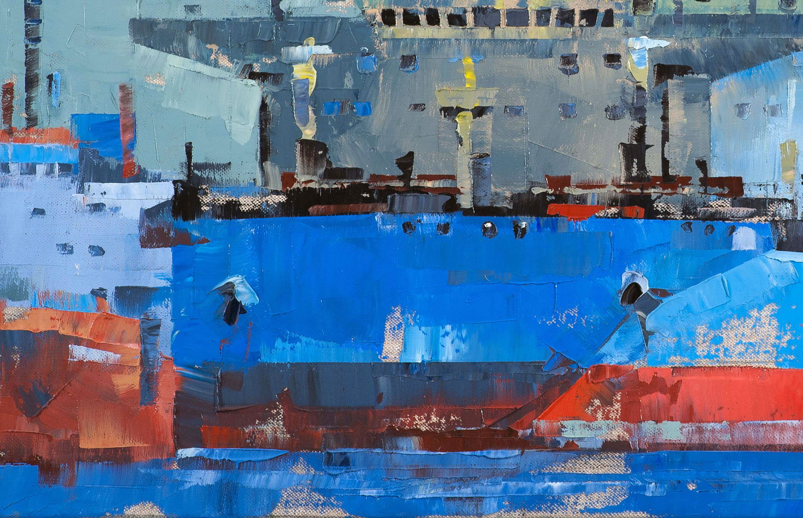 Oil painting Big ships Volodymyr Gluhomanyuk - 6