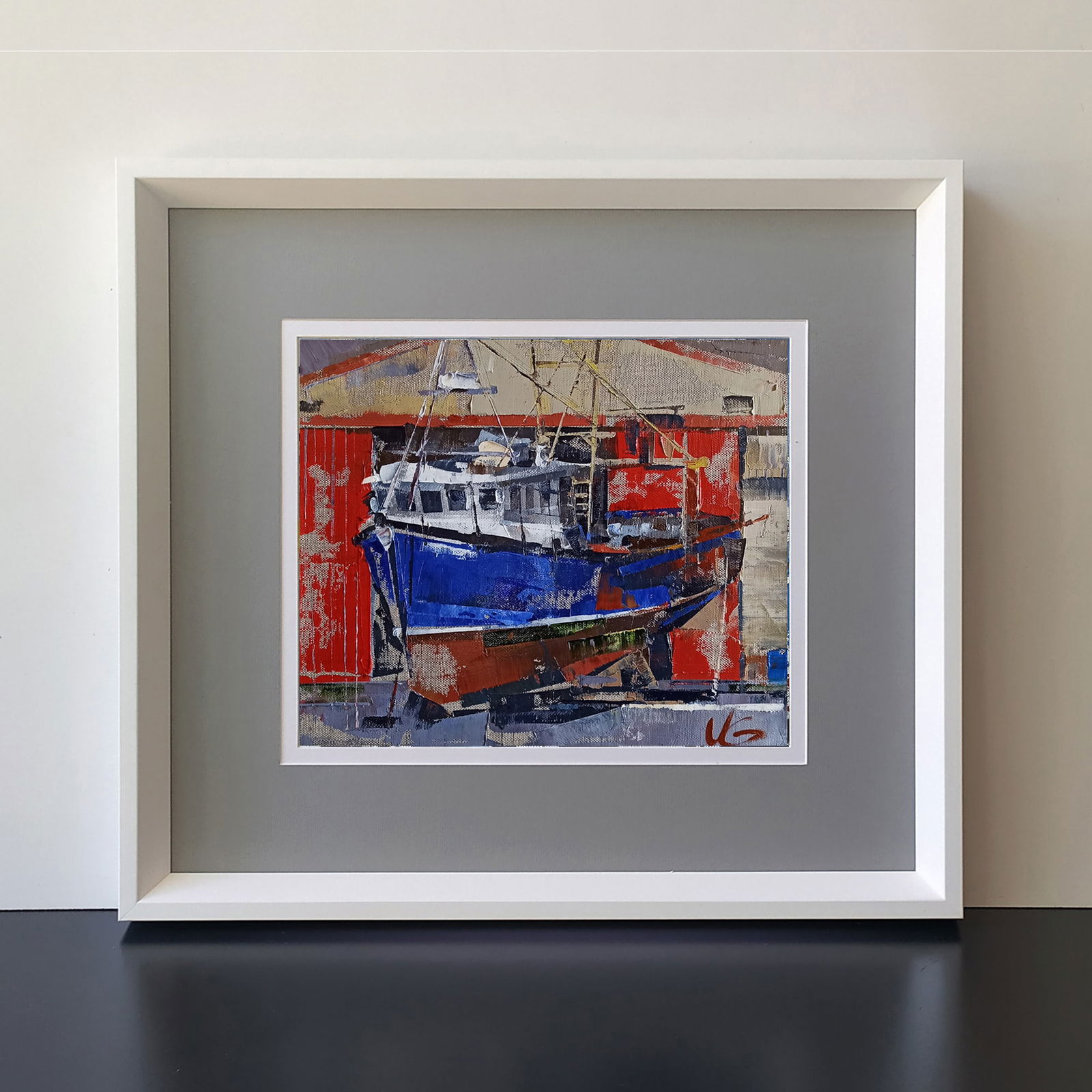 Oil painting The ship is under repair Volodymyr Gluhomanyuk - 2