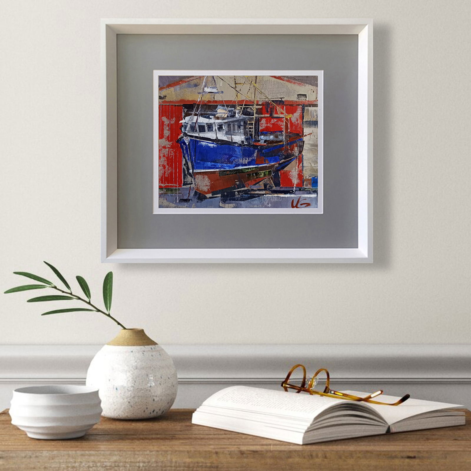 Oil painting The ship is under repair Volodymyr Gluhomanyuk - 3