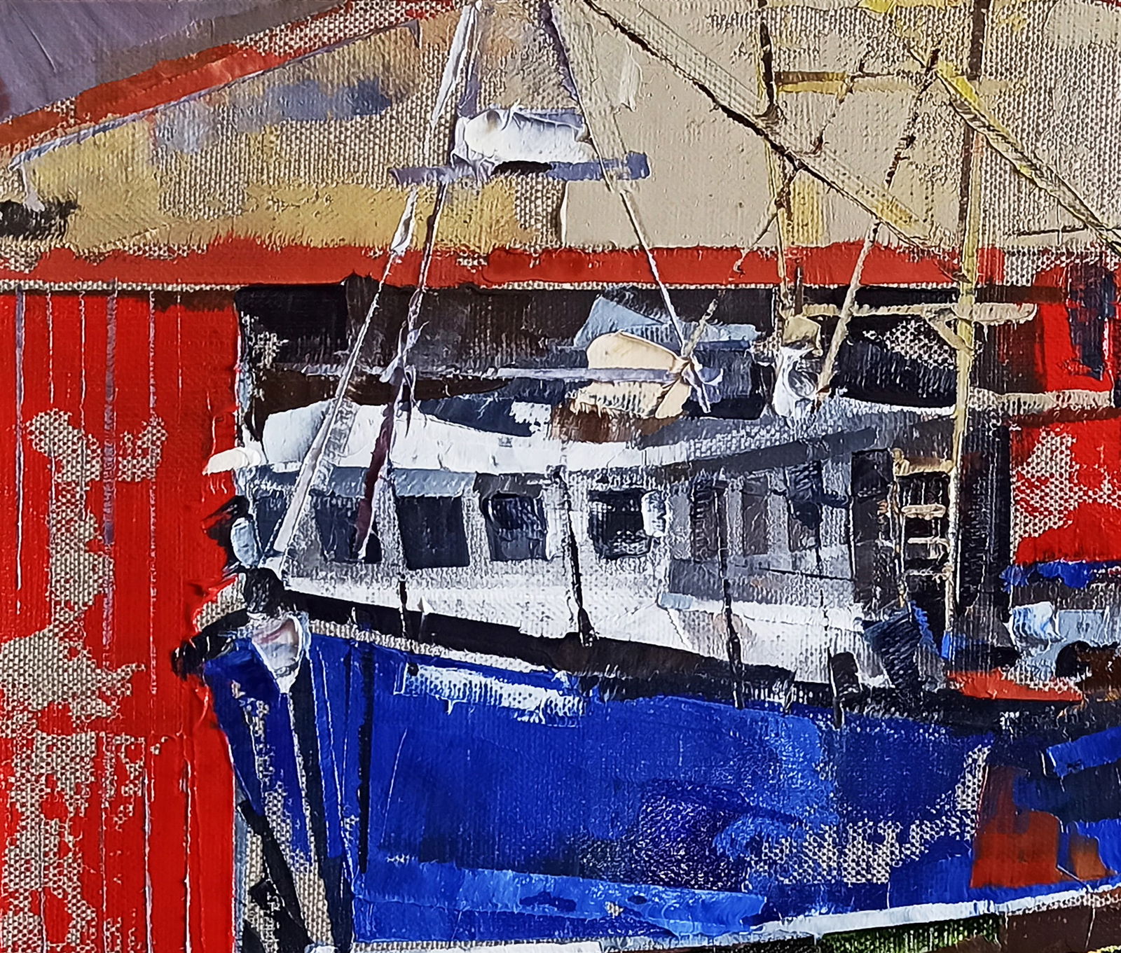 Oil painting The ship is under repair Volodymyr Gluhomanyuk - 5