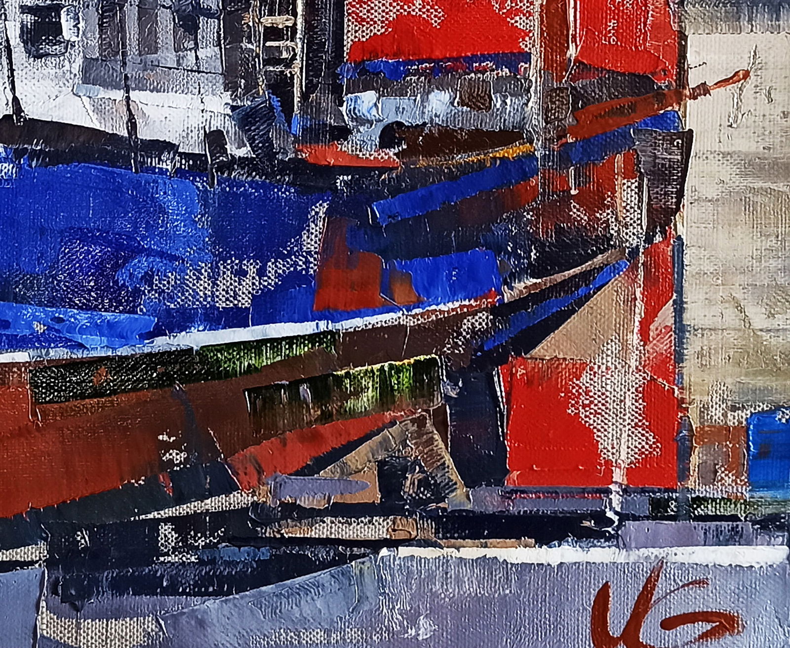 Oil painting The ship is under repair Volodymyr Gluhomanyuk - 8