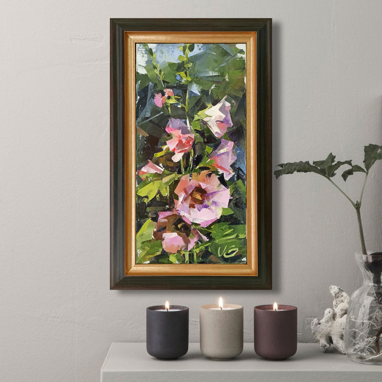 Oil painting Pink flowers Volodymyr Gluhomanyuk - 2