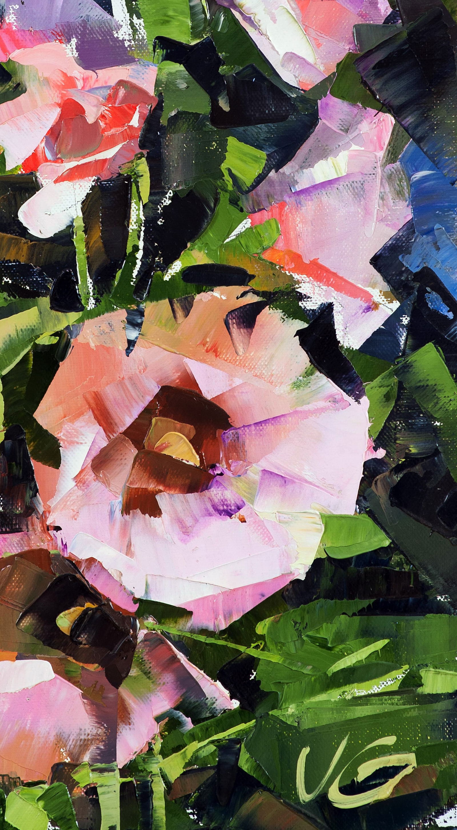 Oil painting Pink flowers Volodymyr Gluhomanyuk - 7